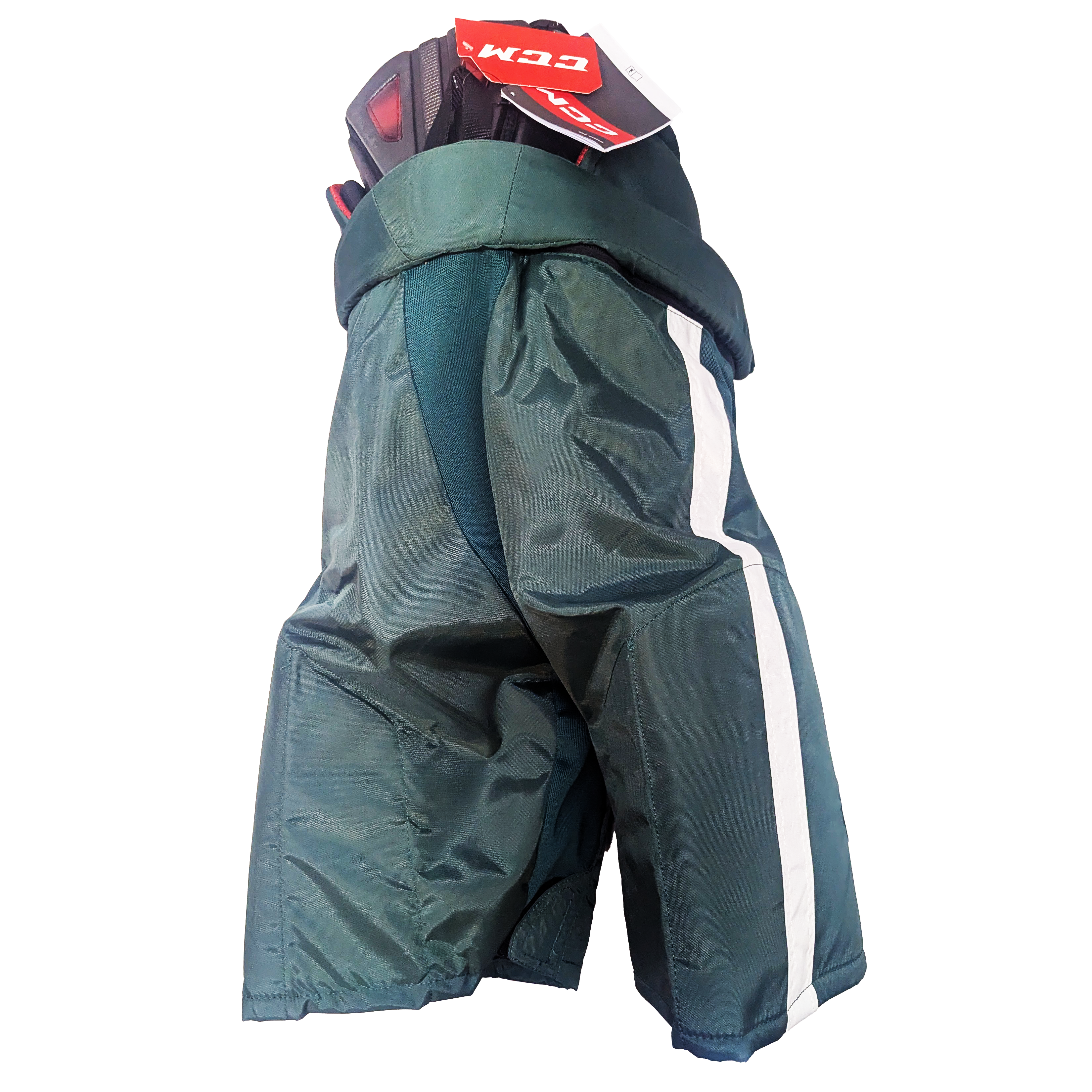 CCM HP45 - Pantalon de hockey NCAA Pro Stock (vert/blanc)